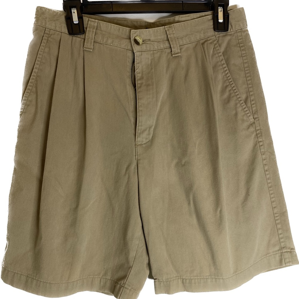 Tenzing Short Men’s Size 30 Khaki Front Pleated 4 Pocket Cotton